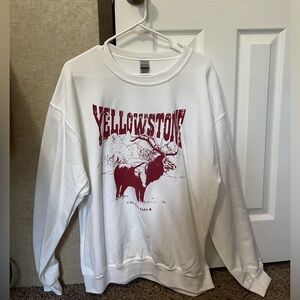 White and red Yellow Stone sweatshirt. Never worn.